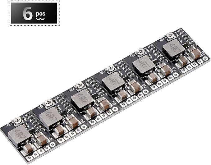 DROK DC Buck Converter, 6pcs Mini Voltage Regulator DC 4.5-20V 12V 9V Step Down to 5V Reducer Board 3A 10W Fixed Adjustable Volt Output Step-Down Transformer Power Supply Stabilizer Module
