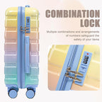 20 Inch Carry on Luggage with 14 Inch Cosmetic Case, 2 Pcs Hardshell Lightweight Durable Spinner Suitcase Set for Travel, Women, Men, TSA Lock, ABS, 20+14 Inch (Blue Yellow)