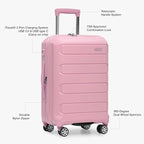 Traveler's Choice Pagosa Hardshell Expandable Luggage with Spinner Wheels, Pink, 30-Inch Large