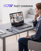 USB to USB C Cable Fast Charging [2 Pack 6FT], USB A to USB C Cable for Car, Durable Braided USB Type C iPhone Charger USBC Cord for iPhone 17/16/15/Pro Max/Plus, Samsung Galaxy S23 and More-Purple