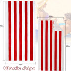 Exclusivo Mezcla 4 Pack Cotton Large 30x60 Inches Soft Cabana Stripe Thick Beach Towel, Super Absorbent Travel Bath Pool Towel (Red/Turquoise/Yellow/Ocean Blue)
