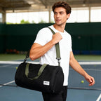 Gym Bags for Men with Side Pocket, 38L Sports Gym Duffle Bag with Wet Pocket&Shoe Compartment, Large Waterproof Sport Duffel Bags for Travel, Sports, Fitness&Workout(Black/Green)