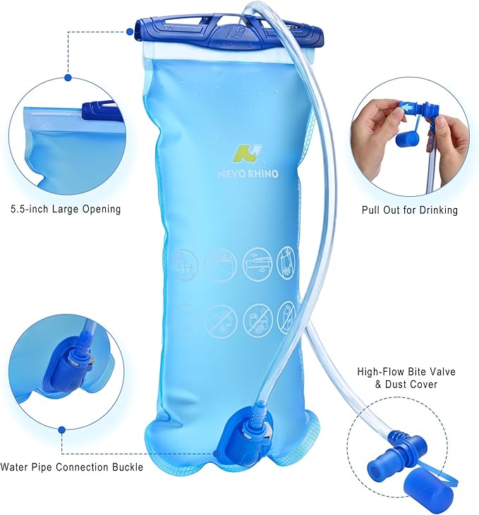 Lightweight Hydration Backpack, Running Backpack with 2L Water Bladder, Hydro Water Daypack for Cycling Hiking Rave for Men Women
