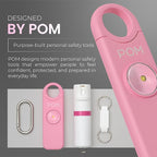 POM Personal Safety Alarm for Women – 130dB Loud Emergency Siren, USB-C Rechargeable with Bright LED Flashlight, Portable Keychain Design for Self Defense, Purse, Backpack & Travel (Pink)