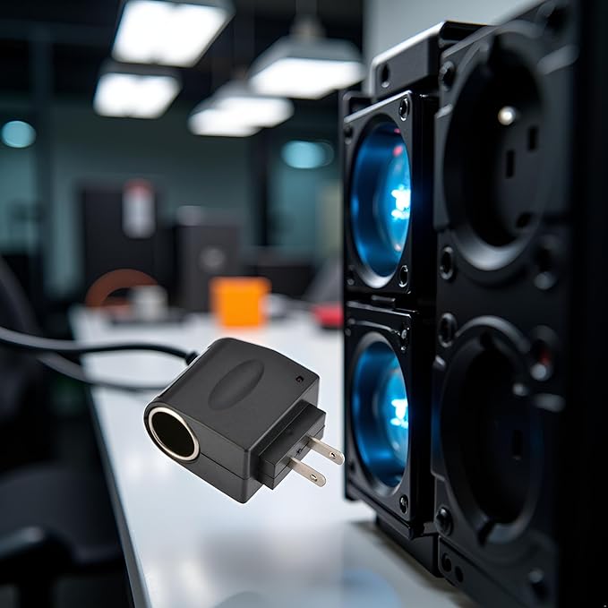 Black AC DC Converter Outlet Power Supply AC 110V - 220V to car DC 12V Replacement Car Supplies can be Used Conversion Adapter Power Converters Automotive Replacement Lighting and Electrical Equipment