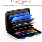 Mayski Credit Card Holder, RFID Blocking, Aluminum Alloy Hard Case, Small Mini Business Metal Wallet for Women Men, Colorful Bird