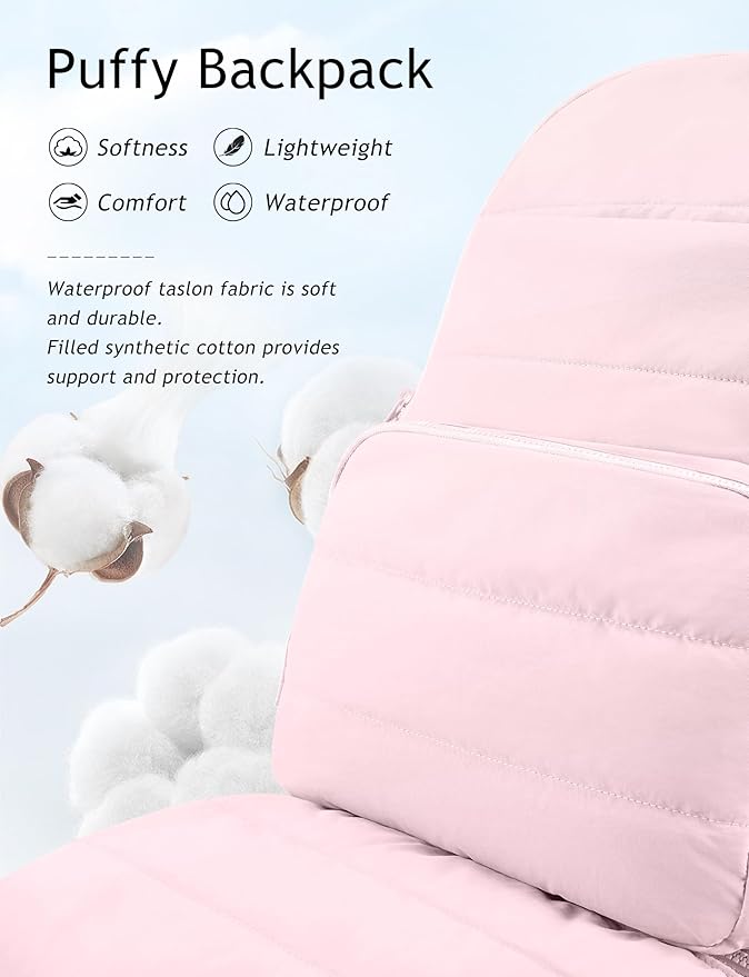 Uselike Travel Backpack for Women, 15.6 Inch Laptop Backpack, Quilted College Bookbag, Cute Work Backpacks, Water Resistant