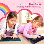 TECJOE 10 Inch 2 Pack LCD Writing Tablet, Colorful Doodle Board Drawing Tablet for Kids, Kids Travel Learning Toys Christmas Birthday Gifts for 3 4 5 6 7 8 Year Old Boys and Girls Toddlers