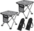 Roptat 2 Pack Camping Stool with Carry Bag (Zebra)