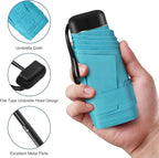 Compact Travel Umbrella with Case - Mini Umbrella for Purse, Small Lightweight &Tiny Design Perfect for Parasol Outdoor Sun&Rain Umbrellas