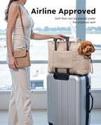 Pecute Dog Purse Carrier, Dog Carrier with Pockets for Small Dogs, Fits Dogs 8.8 lbs to 13 lbs, Cat and Puppies Tote Bag, Outing, Travel, Vet, XL,16.9" L x 7.9" W x 13.8" H, Khaki