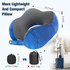 Cirorld Neck Pillow for Traveling, Travel Pillows for Airplanes,100% Pure Memory Foam Travel Neck Pillow, Adjustable Flight Pillow, Portable Plane Accessories with Eye Mask, Earplugs, Carry Bag