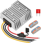 10A 120W Golf Cart DC 18V 20V 24V 36V 48V Step Down to DC 12V Converter Voltage Regulator Reducer Power Buck Converter with Fuse(Inputs 18V-58V to 12V 10A)