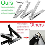 Yougai Nail Clippers Set - 18 Pcs Professional Manicure Pedicure Kit for Men Women, Stainless Steel Fingernail Toenail Clippers Cutters, Nail Care Grooming Tools with Leather Travel Case