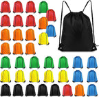 Drawstring Backpack 40Pcs Drawstring Bags, Draw String Back Bag Drawstring Bags Bulk for Sports, Gym, Travel, Swimming, Beach (6 Colors)