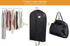 MISSLO Garment Bags for Travel Heavy Duty Moving Bags Large Capacity Hanging Clothes Bag for 20 Shirts Waterproof Fabric Suit Covers for Closet Storage 2 Packs, 43"
