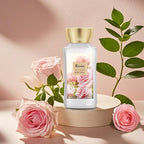Rose Bath and Body Gift Set for Mom, 4-Piece Set Collection, Shower Gel, Body Lotion, Body Mist, Exfoliating Scrub, Personal Portable Body Care Travel Set, Gift for Mom, Wife, or Grandma