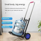 Portable Folding Hand Truck Retractable Trolley Cart for Shopping Luggage & Camping Heavy Duty Household Trailer Compact Design for Easy Transport (Medium)