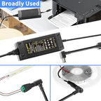 12V 8A Power Supply 96W 100V~240V AC to DC Adapter Converter Transformer,12 Volt 8 Amp 7A 6A 5A 4A 3A Power Supply Adapter with 5.5mm x 2.5mm/2.1mm Output Jack for 12V LED Strip Light Camera Printer