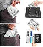 WALNEW Passport Holder for Travel, RFID Passport Cover Wallet for Women Men, PU Leather Passport Book Card Holder Case with Pen, Travelling Essentials for Flying