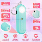 Rechargeable Personal Safety Alarm for Women - 130dB Self Defense Keychain Alarm Whistle with SOS Strobe Light, Low Battery Notice - Security Protection Devices for Kids Elderly College Essentials