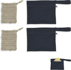 2set Travel Soap Bar Case - 2 Soap Bags & 2 Foaming Nets,Waterproof & Leakproof Soap Bag With Natural Cotton-Linen Soap Foaming Net,Portable Quick-Dry Waterproof Soap Bag for Travel & Camping,Black