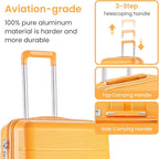 4 Piece Luggage Set, Hardside Expandable Lightweight Suitcase with 360° Mute Spinner Wheels Luggage Sets, TSA Lock, 14/20/24/28 Inch Travel Luggage for Men, Women and Girls (Orange 2)