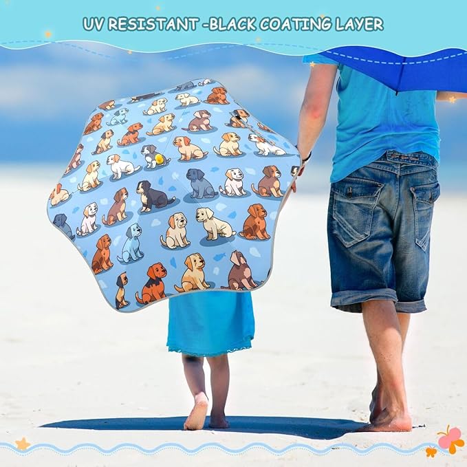 ALAZA Kids Umbrella Stick Umbrellas Cute Umbrella for Boys Girls Toddler UV/Sun Rain Windproof