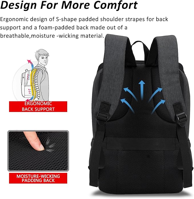 MAXTOP Laptop Backpack for Women Men College Bookbag Business Travel Backpack Anti-theft Water Resistant Computer Backpacks Fits 15.6 Inch Laptop