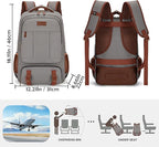 Tzowla Canvas Laptop Backpack, Bag for Men Women,Travel Work Rucksack Fits 15.6 Inch Laptop, Large Capacity Bookbag(Khaki- Grey)