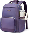 LOVEVOOK Laptop Backpack for Women with Pouch Pocket for Large Capacity Cup,18 Inch Laptop Computer Bag Travel Backpack Purse,Waterproof Work Business Backpack College Teacher Bags,Violet