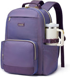LOVEVOOK Laptop Backpack for Women with Pouch Pocket for Large Capacity Cup,17 Inch Laptop Computer Bag Travel Backpack Purse,Waterproof Work Business Backpack College Teacher Bags,Violet