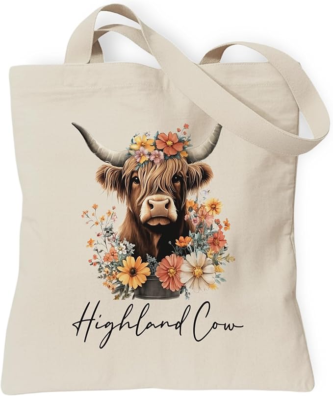 Aesthetic Canvas Tote Bag, Cute Reusable Bags for Women with Inner Pocket