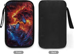 Galaxy Fire Wolf Print Electronics Organizer Travel Case, Water Resistant Cable Organizer Bag for Travel Essentials, Tech Gifts for Men, Storage Bag as Accessories for Phone, Cord
