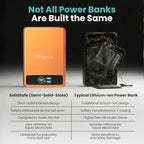 5K Magnetic Power Bank, Orange, Qi2 Certified 15W Wireless Charger, LCD Display, Ultra-Slim Solid-State Battery Pack for iPhone 17/16, Lightweight Travel, Everyday Use USB-C Portable Charger