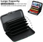 ELFISH Mini RFID Aluminum Wallet Credit Cards Holder Business Card Case Metal ID Case for Men Women(Iris Flower 2#)