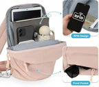Small Sling Bag with RFID Blocking, Mini Fanny Pack for Women and Men, Convertible Crossbody Anti Theft Chest Bag for Travel Hiking Running, Pink