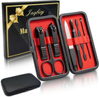 Manicure Set Nail Clippers Grooming Kit with Travel Case, Personal Care Tools Birthday Fathers Mothers Day Gifts for Men Women