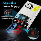 Adjustable 0-36V Power Supply 16.6A 600W, 110V AC to DC 0-36V Buck Converter 0-16.6A 600W Power Supply with LCD Display Adjustable Voltage Current 110V/220V AC to 36V DC Converter