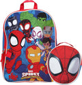 Fast Forward Spider-Man Boys Backpack and Lunch Box Set - 2 Piece 15'' School Backpack with Detachable Lunch Bag, Size One Size, Spidey and Friends Multi