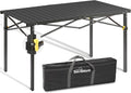 Join Nature Portable Outdoor Camping Table Large for 2-6 Person - Foldable Camp Table with Aluminum Roll-Up Top & Carry Bag for BBQ, Tailgating, Backyard, 220 Lbs Capacity, Stable & Sturdy (Black)