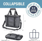 CleverMade Tahoe Collapsible Cooler Bag – Medium Portable Cooler Bag for Travel, Foldable Insulated Cooler for Beach, Picnic & Road Trips, Holds Up to 30 Cans, Leakproof Soft Carry Cooler - Gray