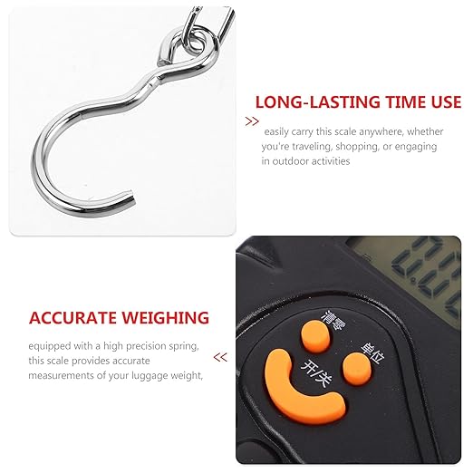 Beaupretty Portable Digital Luggage Scale Handheld Mini 50kg Travel Suitcase Weight Scale with Rechargeable Battery for Fishing and Saltwater Fishing Gear
