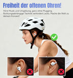 King Lucky Clip-On Earbuds Gen 3, Open-Ear Wireless Bluetooth 6.0 Headphones with Mic, Secure Fit for Small Ears & Glasses Wearers, 50H Playtime, ENC, IPX5 Waterproof Sport Ear Buds (White)