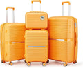 4 Piece Luggage Set, Hardside Expandable Lightweight Suitcase with 360° Mute Spinner Wheels Luggage Sets, TSA Lock, 14/20/24/28 Inch Travel Luggage for Men, Women and Girls (Orange 2)
