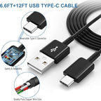 Type C Charger Fast Charging,Android Phone Charger Block with USB C Charger Cables 6.6Ft & 12Ft for S26/S25/S23/S22/S21/S20/S10/S10 Plus/S10E/S9/S8/S21Ultra/S22+/S22 Ultra/Note 8/9/10/20