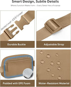 Pritent Fanny Packs for Women Cross Body Bag Waterproof Belt Bag with Adjustable Strap and Zipper Back Pocket Small Crossbody Bags Fashion Waist Packs for Workout Travelling(Khaki, Large)