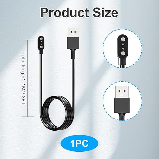 Smart Watch Charger for VeryFit Pro Letsfit, Magnetic USB Smartwatch Charging Cable Compatible with SW021 SW023 SW025 ID205L ID205U ID205S IDW26 IDW25 IDW23 Uwatch 3S 3 2 2S