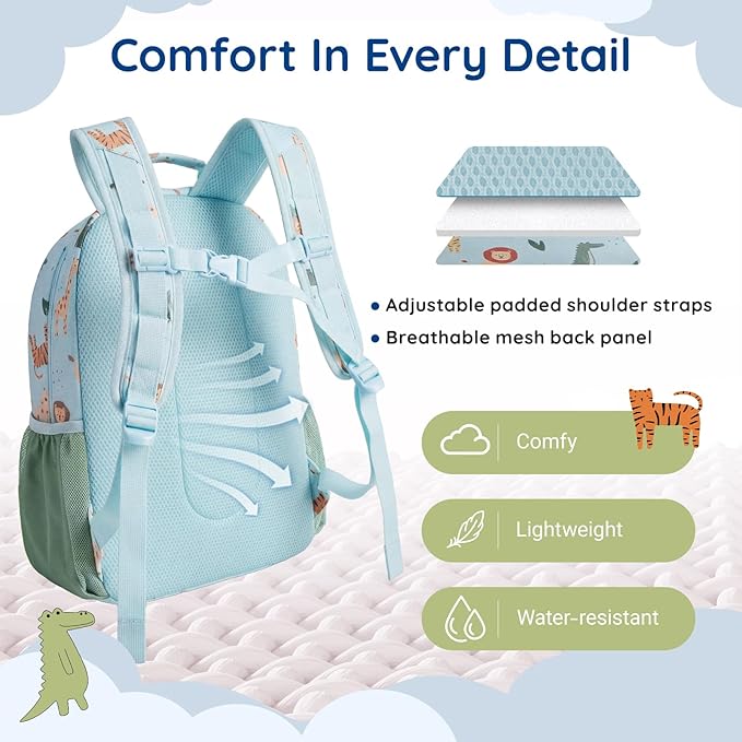 mommore Kids Backpack for Boys Girls 4-8 Kindergarten Elementary School Backpack with Lunch Box - 15” H Fit Folder