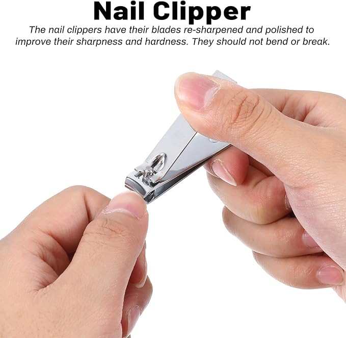 7 Pcs Travel Manicure Set Nail Clipper Set Gifts for Men & Women Fingernail Grooming Kit, Travel Clipper Kit with Nail Care Tools Beauty Scissors Tweezers PU Black Leather Pouch